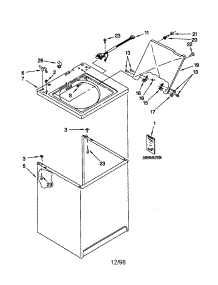 Top And Cabinet parts for Kenmore Washer 110.19101990 (11019101990, 110 19101990) from AppliancePartsPros.com