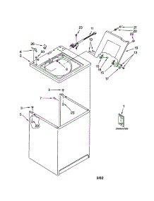 Top And Cabinet parts for Kenmore Washer 110.19202200 (11019202200, 110 19202200) from AppliancePartsPros.com