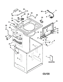 Top And Cabinet parts for Kenmore Washer 110.20052994 (11020052994, 110 20052994) from AppliancePartsPros.com