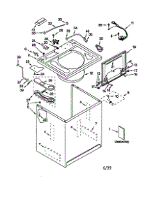 Top And Cabinet parts for Kenmore Washer 110.20072990 (11020072990, 110 20072990) from AppliancePartsPros.com