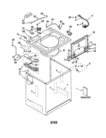 Top And Cabinet parts for Kenmore Washer 110.20092991 (11020092991, 110 20092991) from AppliancePartsPros.com