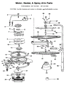 Motor, Heater, & Spray Arm parts for Kenmore Dishwasher 587.1641590 (5871641590, 587 1641590) from AppliancePartsPros.com