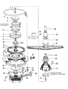 Motor, Heater, And Spray Arm parts for Kenmore Dishwasher 587.1717586 (5871717586, 587 1717586) from AppliancePartsPros.com