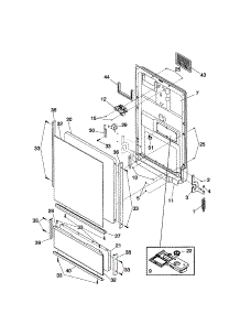 Door parts for Kenmore Dishwasher 587.17242100 (58717242100, 587 17242100) from AppliancePartsPros.com