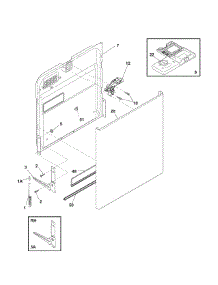 Door parts for Kenmore Dishwasher 587.17243800 (58717243800, 587 17243800) from AppliancePartsPros.com