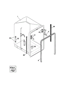 Tub parts for Kenmore Dishwasher 587.17245990 (58717245990, 587 17245990) from AppliancePartsPros.com