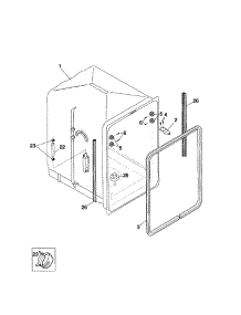 Tub parts for Kenmore Dishwasher 587.17245991 (58717245991, 587 17245991) from AppliancePartsPros.com