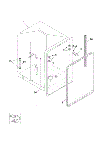 Tub parts for Kenmore Dishwasher 587.17248400 (58717248400, 587 17248400) from AppliancePartsPros.com
