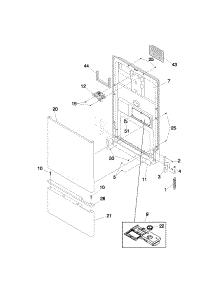 Door parts for Kenmore Dishwasher 587.17252200 (58717252200, 587 17252200) from AppliancePartsPros.com