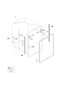 Tub parts for Kenmore Dishwasher 587.17252200 (58717252200, 587 17252200) from AppliancePartsPros.com