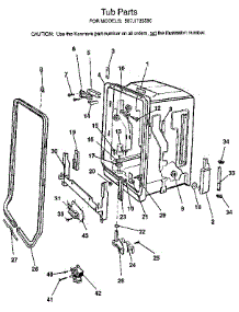 Tub parts for Kenmore Dishwasher 587.1733590 (5871733590, 587 1733590) from AppliancePartsPros.com