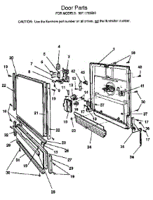Door parts for Kenmore Dishwasher 587.1733590 (5871733590, 587 1733590) from AppliancePartsPros.com