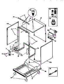 Frame parts for Kenmore Dishwasher 587.17345790 (58717345790, 587 17345790) from AppliancePartsPros.com