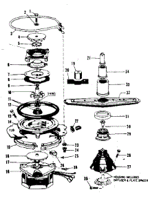 Motor, Heater, And Spray Arm Details parts for Kenmore Dishwasher 587.1736580 (5871736580, 587 1736580) from AppliancePartsPros.com