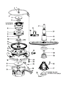 Motor, Heater, And Spray Arm parts for Kenmore Dishwasher 587.1737580 (5871737580, 587 1737580) from AppliancePartsPros.com