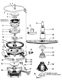 Motor, Heater, And Spray Arm parts for Kenmore Dishwasher 587.1738581 (5871738581, 587 1738581) from AppliancePartsPros.com