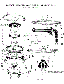 Motor Heater And Spray Arm Details parts for Kenmore Dishwasher 587.736612 (587736612, 587 736612) from AppliancePartsPros.com