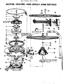 Motor Heater & Spray Arm Details parts for Kenmore Dishwasher 587.737500 (587737500, 587 737500) from AppliancePartsPros.com