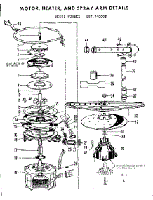 Motor, Heater, And Spray Arm Details parts for Kenmore Dishwasher 587.740005 (587740005, 587 740005) from AppliancePartsPros.com