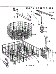 Rack Assemblies parts for Kenmore Dishwasher 587.740416 (587740416, 587 740416) from AppliancePartsPros.com