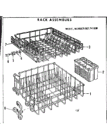 Rack Assemblies parts for Kenmore Dishwasher 587.741000 (587741000, 587 741000) from AppliancePartsPros.com