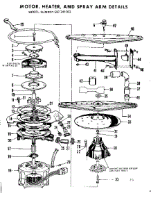 Motor, Heater, And Spray Arm Details parts for Kenmore Dishwasher 587.741000 (587741000, 587 741000) from AppliancePartsPros.com