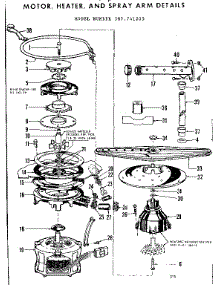 Motor, Heater, And Spray Arm Details parts for Kenmore Dishwasher 587.741205 (587741205, 587 741205) from AppliancePartsPros.com