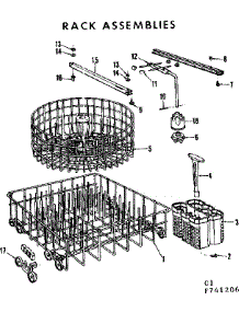Rack Assembly parts for Kenmore Dishwasher 587.741206 (587741206, 587 741206) from AppliancePartsPros.com