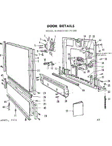 Door Details parts for Kenmore Dishwasher 587.751200 (587751200, 587 751200) from AppliancePartsPros.com
