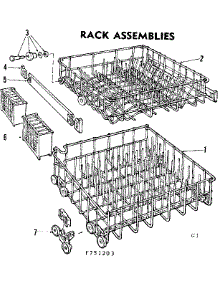 Rack Assemblies parts for Kenmore Dishwasher 587.751203 (587751203, 587 751203) from AppliancePartsPros.com