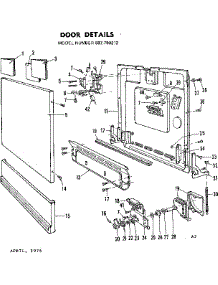 Door Details parts for Kenmore Dishwasher 587.760212 (587760212, 587 760212) from AppliancePartsPros.com