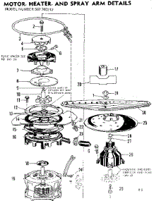 Motor, Heater And Spray Arm Details parts for Kenmore Dishwasher 587.760212 (587760212, 587 760212) from AppliancePartsPros.com