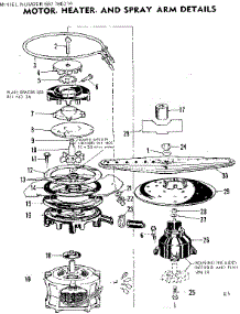 Motor, Heater, And Spray Arm Details parts for Kenmore Dishwasher 587.760214 (587760214, 587 760214) from AppliancePartsPros.com