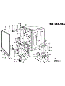 Tub Details parts for Kenmore Dishwasher 587.760513 (587760513, 587 760513) from AppliancePartsPros.com