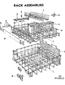 Rack Assemblies parts for Kenmore Dishwasher 587.760513 (587760513, 587 760513) from AppliancePartsPros.com