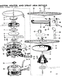 Motor, Heater, And Spray Arm Details parts for Kenmore Dishwasher 587.760513 (587760513, 587 760513) from AppliancePartsPros.com