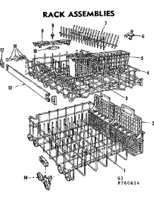 Rack Assemblies parts for Kenmore Dishwasher 587.760614 (587760614, 587 760614) from AppliancePartsPros.com