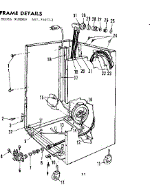 Frame Details parts for Kenmore Dishwasher 587.760712 (587760712, 587 760712) from AppliancePartsPros.com