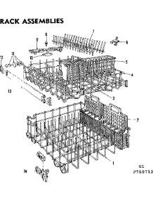 Rack Assemblies parts for Kenmore Dishwasher 587.760712 (587760712, 587 760712) from AppliancePartsPros.com