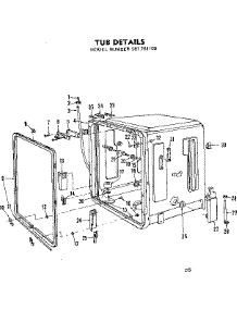 Tub Details parts for Kenmore Dishwasher 587.761100 (587761100, 587 761100) from AppliancePartsPros.com
