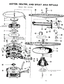 Motor, Heater And Spray Arm Details parts for Kenmore Dishwasher 587.761200 (587761200, 587 761200) from AppliancePartsPros.com