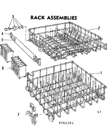 Rack Assemblies parts for Kenmore Dishwasher 587.761204 (587761204, 587 761204) from AppliancePartsPros.com