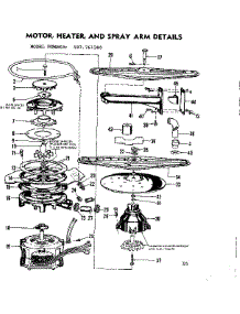 Motor, Heater & Spray Arm Details parts for Kenmore Dishwasher 587.761300 (587761300, 587 761300) from AppliancePartsPros.com