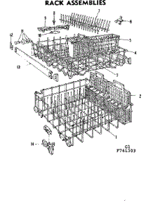 Rack Assemblies parts for Kenmore Dishwasher 587.761303 (587761303, 587 761303) from AppliancePartsPros.com