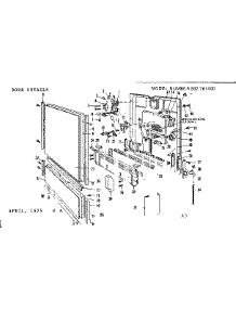 Door Details parts for Kenmore Dishwasher 587.761400 (587761400, 587 761400) from AppliancePartsPros.com