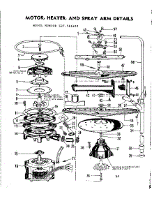 Motor, Heater And Spray Arm Details parts for Kenmore Dishwasher 587.761400 (587761400, 587 761400) from AppliancePartsPros.com