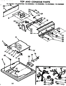 Top And Console Parts parts for Kenmore Washer 110.72433200 (11072433200, 110 72433200) from AppliancePartsPros.com