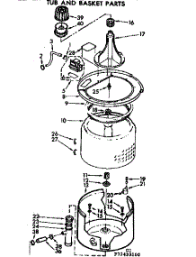 Tub And Basket Parts parts for Kenmore Washer 110.72433200 (11072433200, 110 72433200) from AppliancePartsPros.com