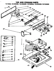 Top And Console Parts parts for Kenmore Washer 110.72433430 (11072433430, 110 72433430) from AppliancePartsPros.com