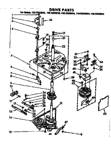 Drive System parts for Kenmore Washer 110.72433610 (11072433610, 110 72433610) from AppliancePartsPros.com